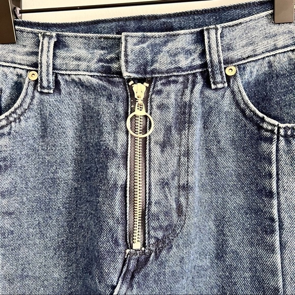 American Threads Mini Jean skirt with Ring Zip Closure Y2K L - Picture 2 of 9
